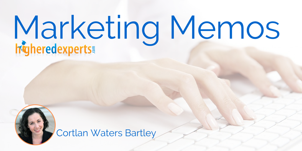Higher Ed Marketing Memos: 1/6th Social Media Coordinator by Cortlan Waters Bartley #hesm