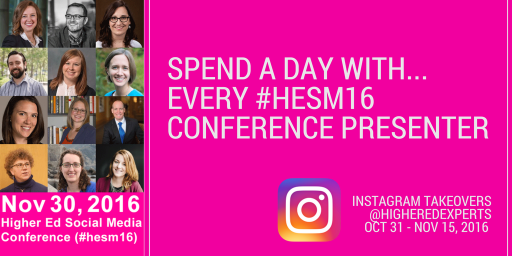 Introducing a different kind of #highered Instagram takeovers by… your #hesm colleagues