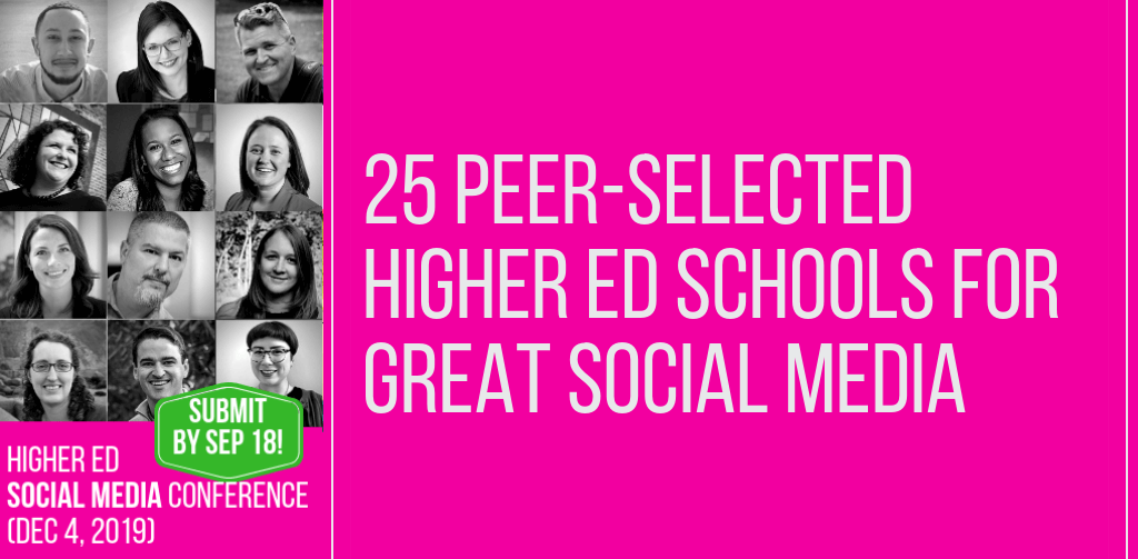 25 peer-selected highered social media accounts