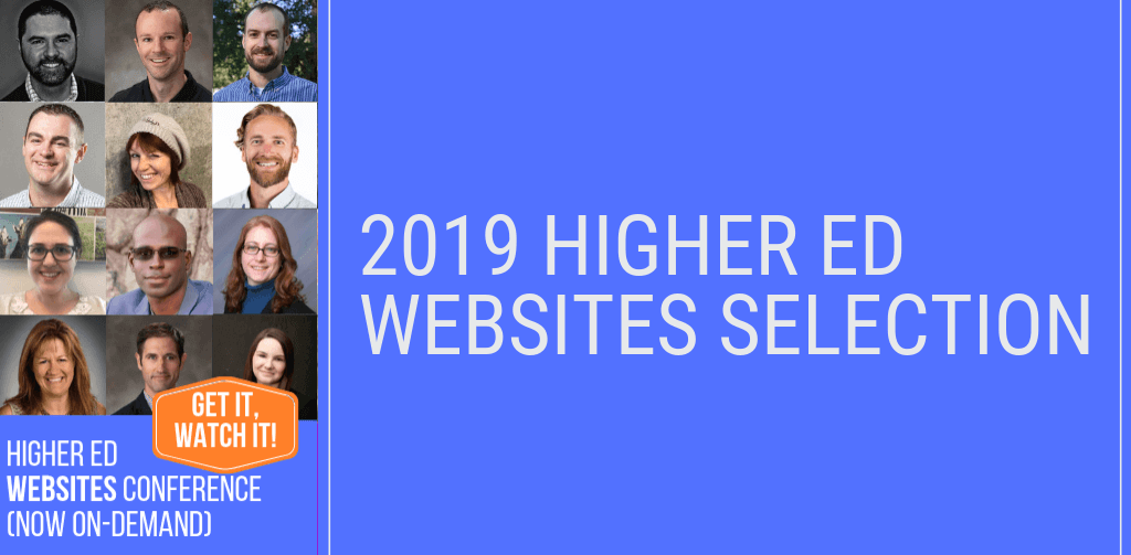 2019 Higher Ed Websites Selection